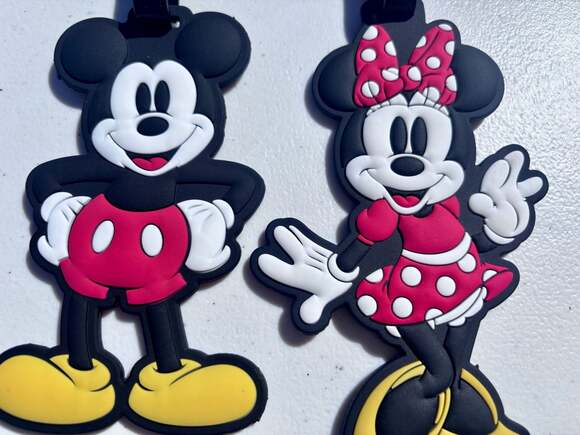 Disney Mickey & Minnie Mouse Set of 2 PVC Luggage Bag Tags - Picture 5 of 10